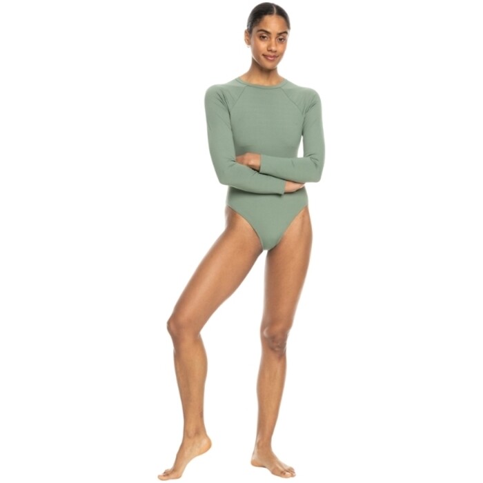 2024 Roxy Womens Pro The Overhead Long Sleeve One Piece Swimsuit ERJWR03752 - Agave Green